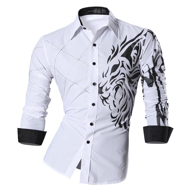 jeansian casual shirts dress male mens clothing long sleeve social brand boutique cotton western button 2028