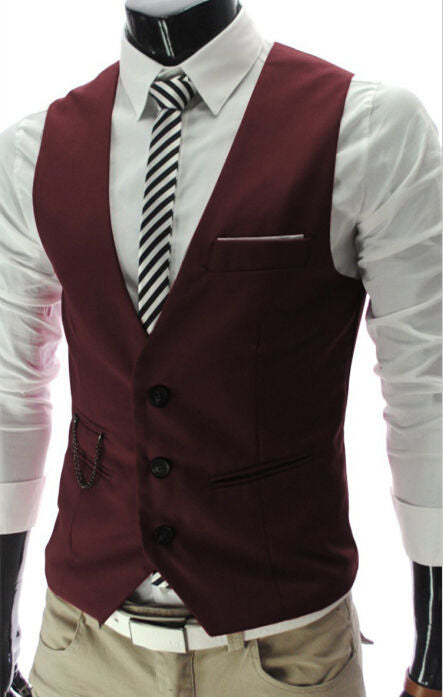 Dress Vests Slim Fit Suit Vest Sleeveless Formal Business Jacket