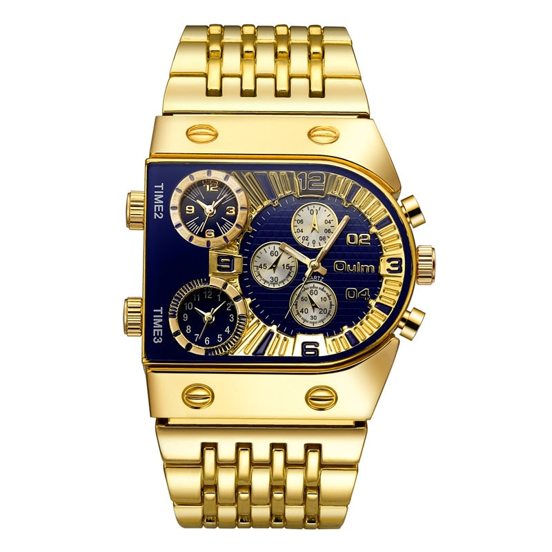 Oulm Luxury Gold Watch For Men