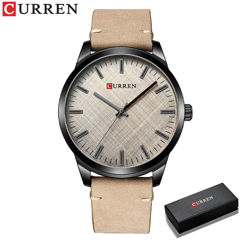 Curren Men's Waterproof Leather Band Watch - CUR205