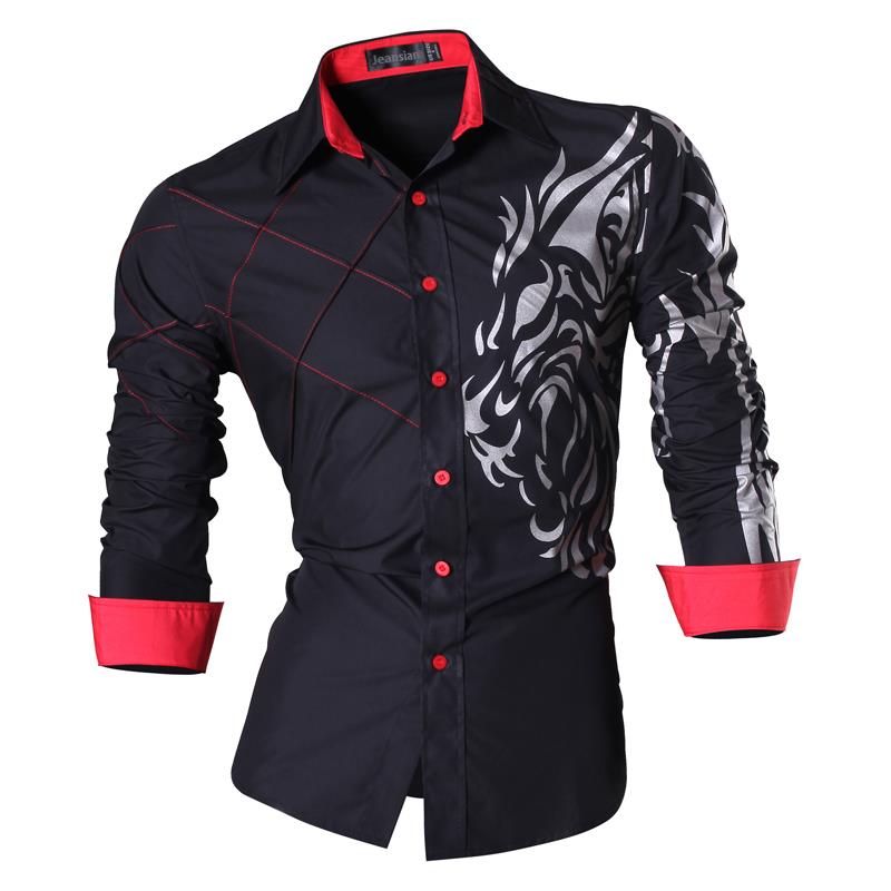 jeansian casual shirts dress male mens clothing long sleeve social brand boutique cotton western button 2028