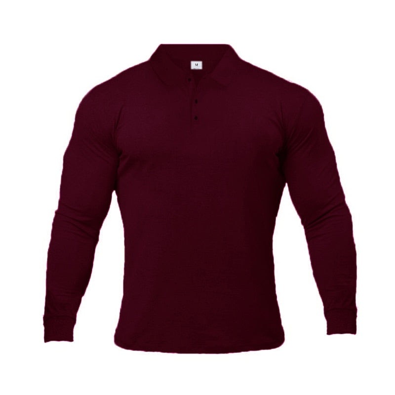 MUSCLEGUYS Fitness Polo-Shirts Long Sleeve