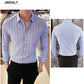 Korea Style Handsome Fashion Mens Shirts Button Down Slim Fit Long Sleeve Striped Shirts Asain Size