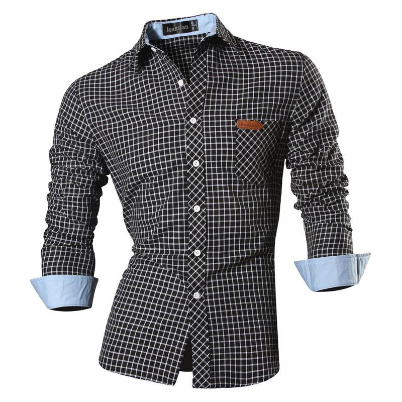 jeansian casual shirts dress male mens clothing long sleeve social brand boutique cotton western button 2028