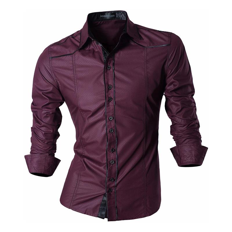 jeansian casual shirts dress male mens clothing long sleeve social brand boutique cotton western button 2028