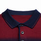 Striped Short Sleeve Polo Tee Shirt Men's