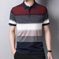 Striped Short Sleeve Polo Tee Shirt Men's