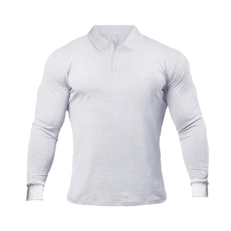 MUSCLEGUYS Fitness Polo-Shirts Long Sleeve