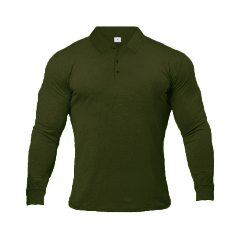 MUSCLEGUYS Fitness Polo-Shirts Long Sleeve