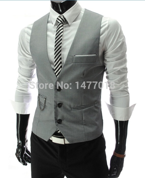 Dress Vests Slim Fit Suit Vest Sleeveless Formal Business Jacket