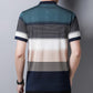 Striped Short Sleeve Polo Tee Shirt Men's