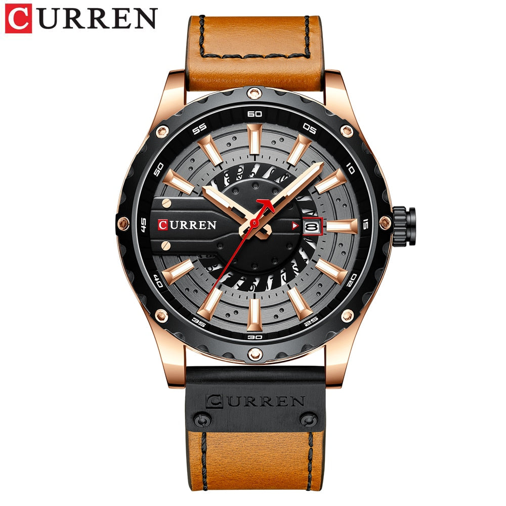 Curren Men's Waterproof Leather Band Watch - CUR209