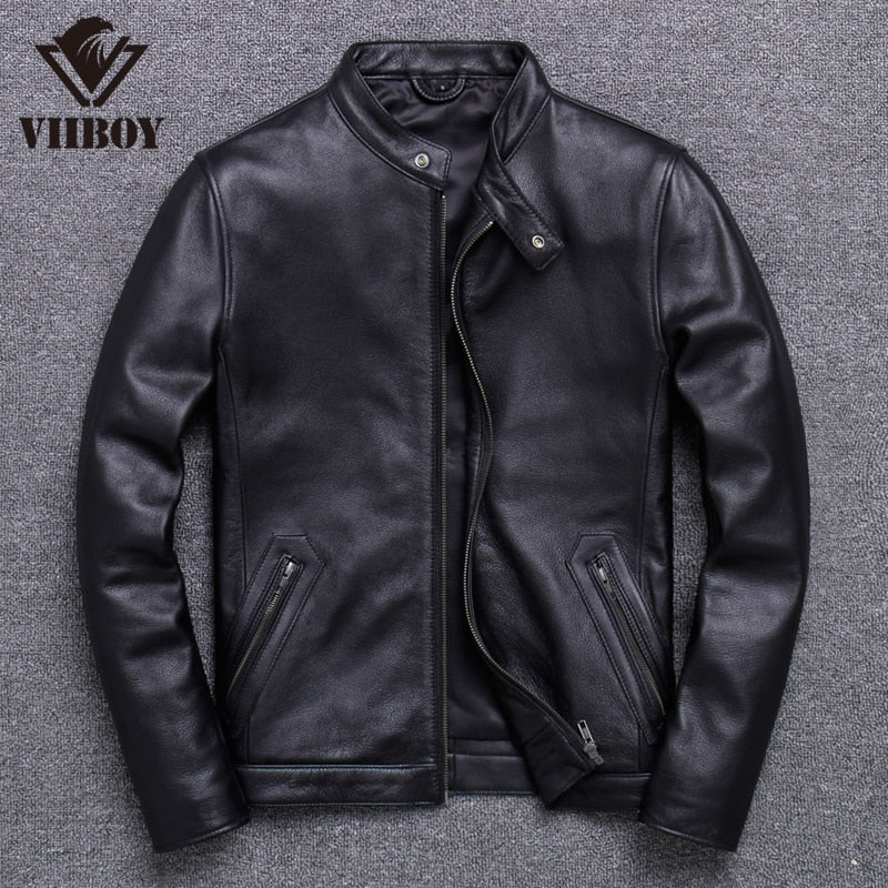 Free shipping.7XL Brand casual style cowhide jacket,mens 100% genuine leather clothes.vintage biker leather coat.Casaco de couro