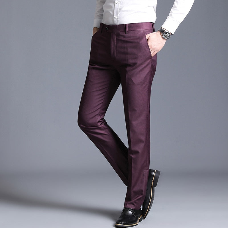 Men Suit Pants 2022 Mens Thin Dress Pants Straight Business Office Trousers Man Formal Pants Classic Male Pantalon Hombre 38