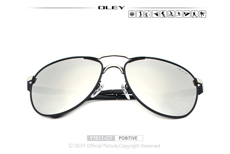 OLEY Luxury brand mens driving Sunglasses polarized women pilot Sun glasses blue coating eyewear  dos homens Y7611