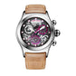 Reef Tiger/RT Mens Sport Watches with Chronograph Skeleton Dial Date Three Counters Steel Watch RGA792