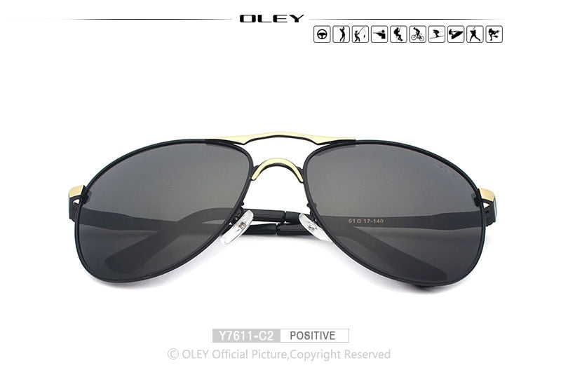 OLEY Luxury brand mens driving Sunglasses polarized women pilot Sun glasses blue coating eyewear  dos homens Y7611