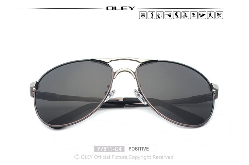 OLEY Luxury brand mens driving Sunglasses polarized women pilot Sun glasses blue coating eyewear  dos homens Y7611