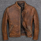 Free shipping.7XL Brand casual style cowhide jacket,mens 100% genuine leather clothes.vintage biker leather coat.Casaco de couro