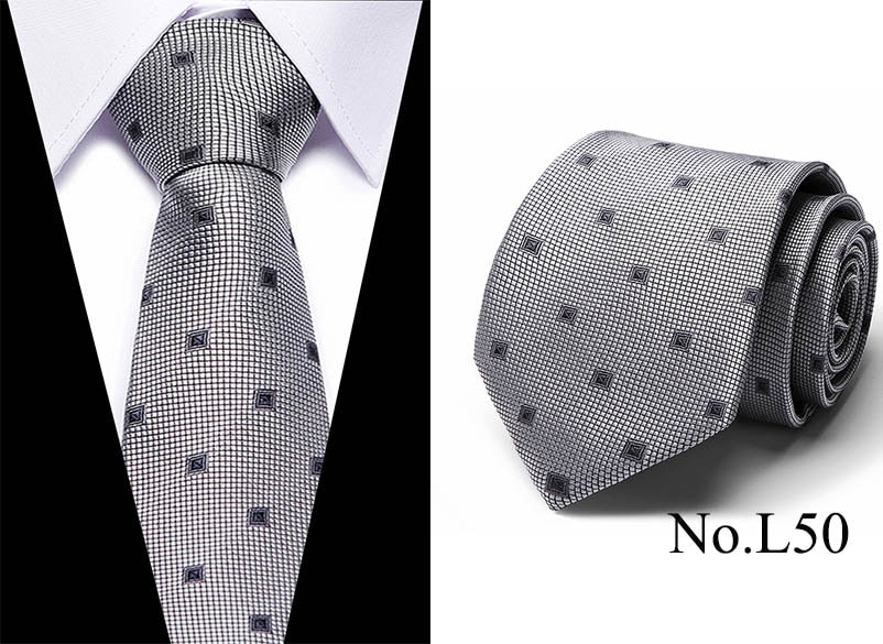 Neckties 7.5cm Slim Silk Neck Ties for Men Striped & Dot Wedding Suits Gravatas Business Neckwear Polyester Corbatas