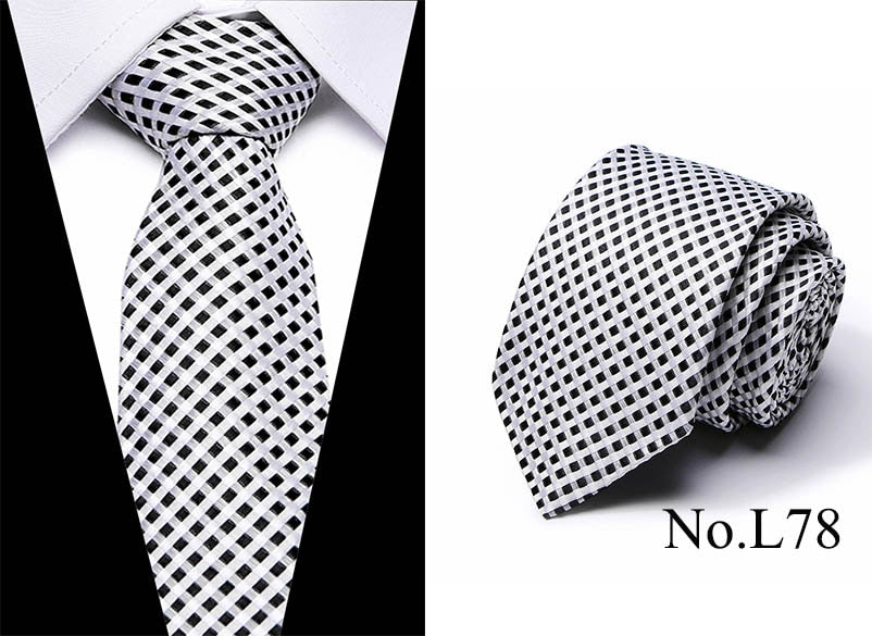 Neckties 7.5cm Slim Silk Neck Ties for Men Striped & Dot Wedding Suits Gravatas Business Neckwear Polyester Corbatas