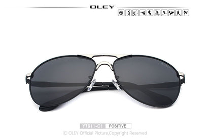 OLEY Luxury brand mens driving Sunglasses polarized women pilot Sun glasses blue coating eyewear  dos homens Y7611