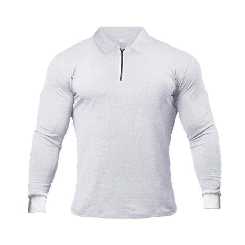 MUSCLEGUYS Fitness Polo-Shirts Long Sleeve