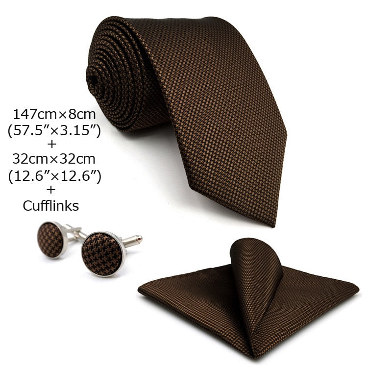 Shlax & Wing Brown Handmade Necktie and Hanky Set