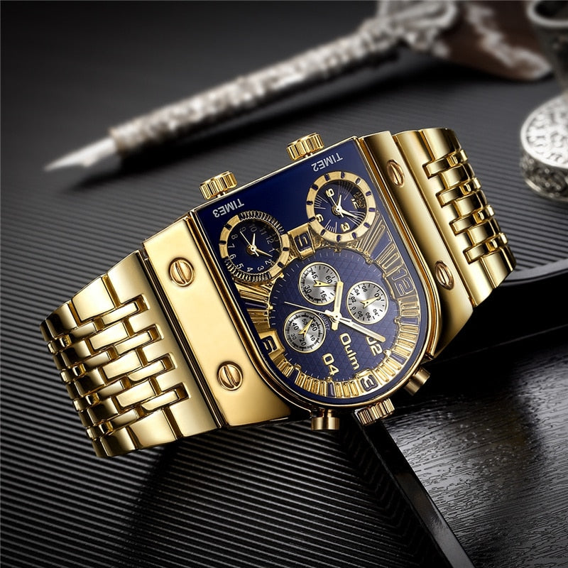 Oulm Luxury Gold Watch For Men