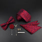 New Solid Color Silk Men Tie Set Polyester Jacquard Woven Necktie Bowtie Suit Vintage Red Blue For Groom Business Wedding Party