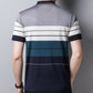 Zlittlelazy Short Sleeve Striped Polo Tee Shirt Men's