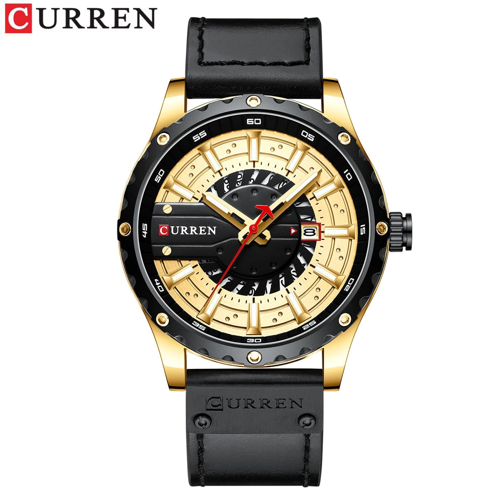 Curren Men's Waterproof Leather Band Watch - CUR209