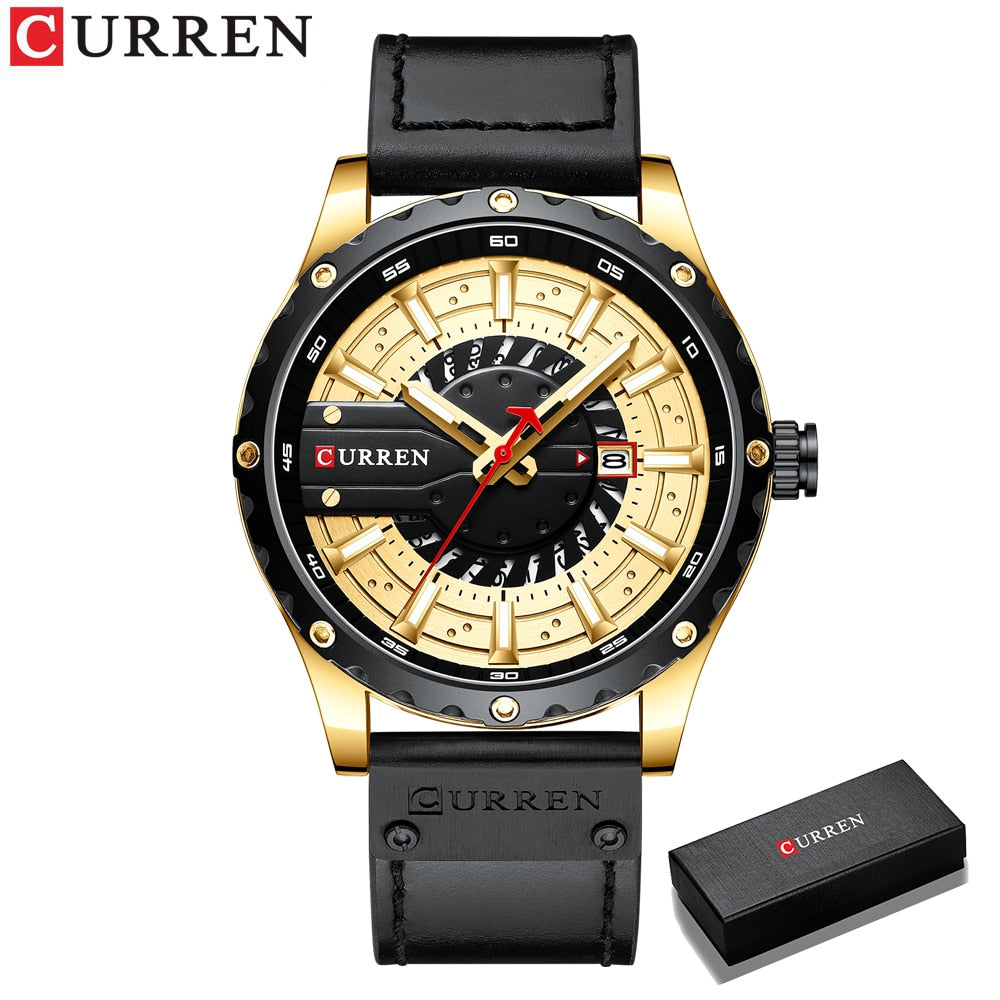 Curren Men's Waterproof Leather Band Watch - CUR209