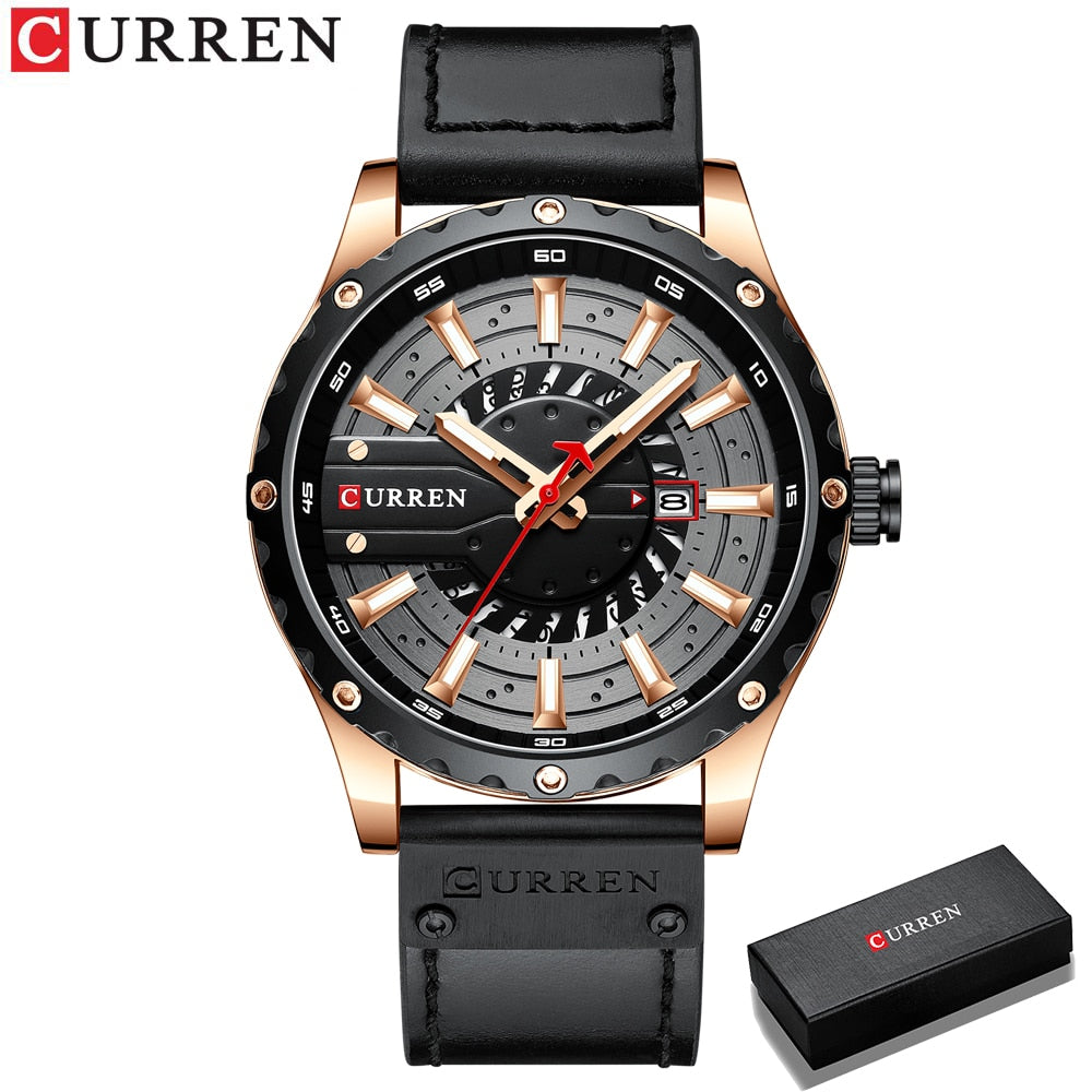 Curren Men's Waterproof Leather Band Watch - CUR209