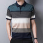 Striped Short Sleeve Polo Tee Shirt Men's