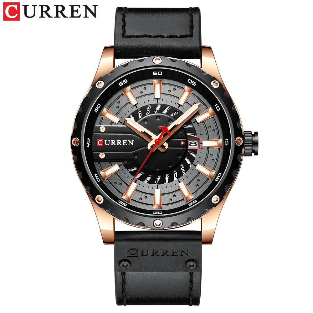 Curren Men's Waterproof Leather Band Watch - CUR209