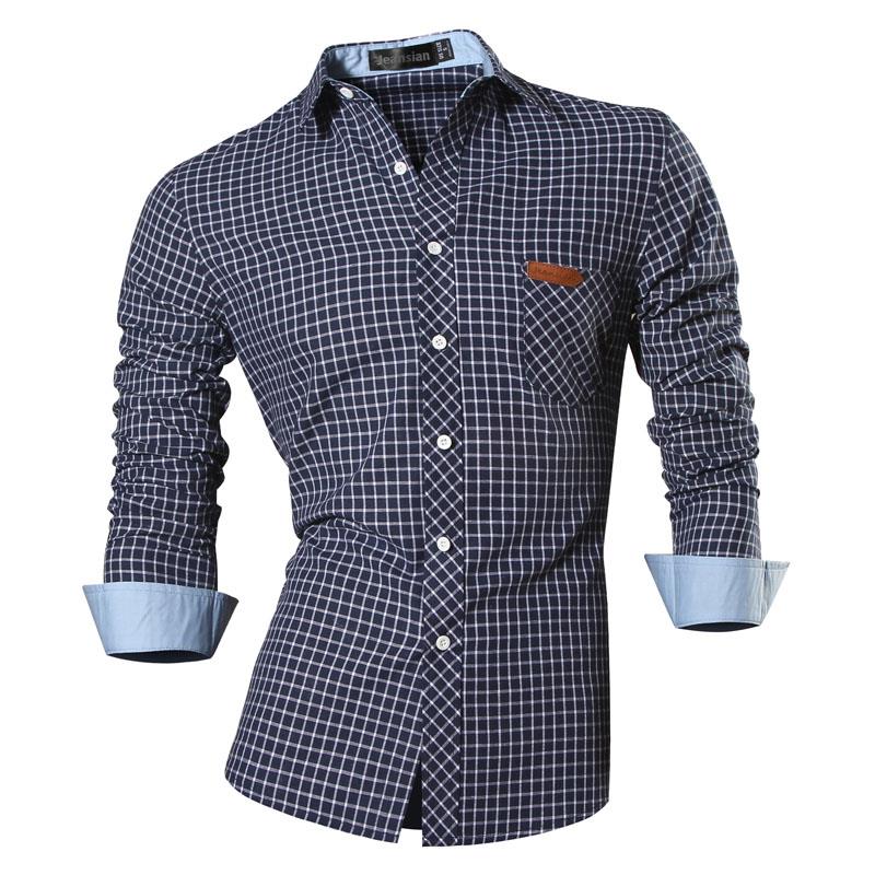 jeansian casual shirts dress male mens clothing long sleeve social brand boutique cotton western button 2028