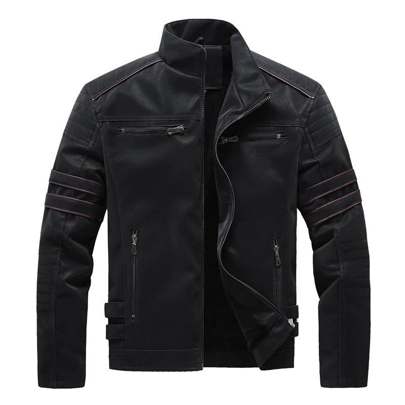 Mountainskin Autumn Winter Men's Leather Jackets Motorcycle PU Jacket Male Biker Leather Coats Mens Brand Clothing EU Size SA896