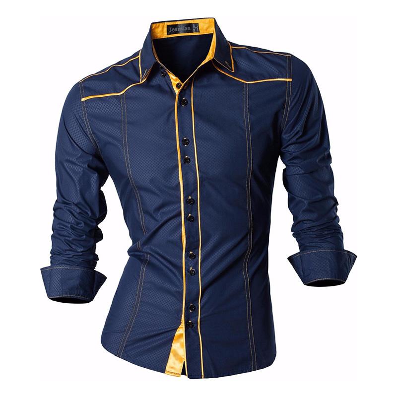 jeansian casual shirts dress male mens clothing long sleeve social brand boutique cotton western button 2028