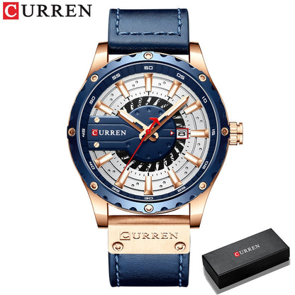 Curren Men's Waterproof Leather Band Watch - CUR209