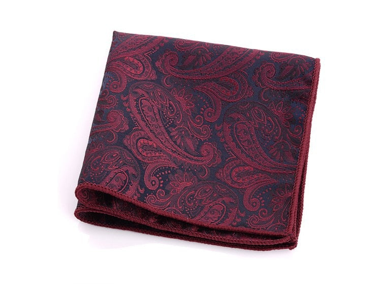 Vintage Paisley Men British Design Floral Print Pocket Square Handkerchief Chest Towel Suit Accessories