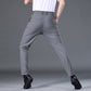 Summer Good Stretch Smooth Trousers Men Business Elastic Waist Korean Classic Thin Black Gray Blue Brand Casual Suit Pants Male