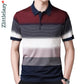 Striped Short Sleeve Polo Tee Shirt Men's