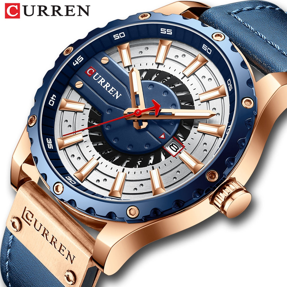 Curren Men's Waterproof Leather Band Watch - CUR209